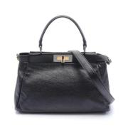 Pre-owned Leather fendi-bags Fendi Vintage , Black , Dames