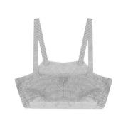 Glitter Bohemian Parisian Cropped Top Santa Brands , Gray , Dames