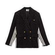 Elegant Jacquard Blazer Jas Adidas , Black , Dames