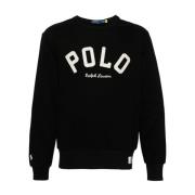 Zwarte Sweatshirt Aw24 Herenmode Ralph Lauren , Black , Heren