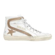 Klassiek Leren Bovenwerk Suède Ster Golf Golden Goose , White , Dames