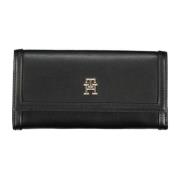 Damesportemonnee Zwart Contrastdetails Rits Tommy Hilfiger , Black , D...