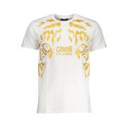 Print Logo Ronde Hals T-Shirt Cavalli Class , White , Heren