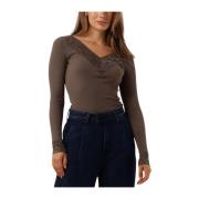 Kanten Top Bernadine Elegant Stijlvol Rosemunde , Brown , Dames