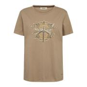 Deco Tee Top met Cool Print MOS Mosh , Brown , Dames