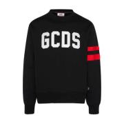 Lange Mouw Sweatshirt met Logo Band Gcds , Black , Heren