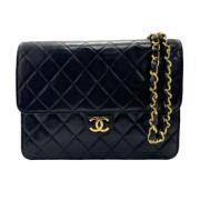 Pre-owned Leather chanel-bags Chanel Vintage , Black , Dames