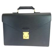 Pre-owned Leather briefcases Louis Vuitton Vintage , Black , Dames