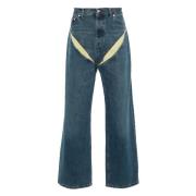 Edgy Cut-Out Detail Jeans Y/Project , Blue , Dames