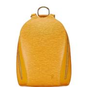 Pre-owned Leather backpacks Louis Vuitton Vintage , Yellow , Dames