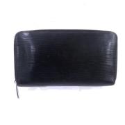 Pre-owned Leather wallets Louis Vuitton Vintage , Black , Dames