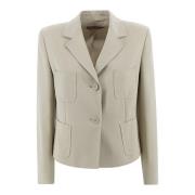 Boxy Cady Jas Room Max Mara Studio , Beige , Dames