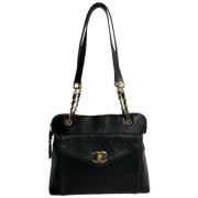 Pre-owned Leather chanel-bags Chanel Vintage , Black , Dames