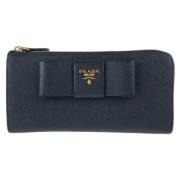 Pre-owned Leather wallets Prada Vintage , Black , Dames