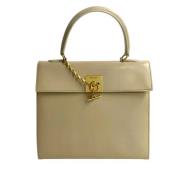 Pre-owned Leather handbags Celine Vintage , Beige , Dames