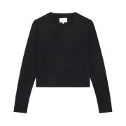 Casual Langarm Sweatshirt Loulou Studio , Black , Dames