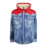 Casual Katoenen Overhemd voor Mannen Dsquared2 , Blue , Heren