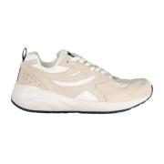 Sportieve Beige Veterschoenen Contrast Logo K-Way , Beige , Heren