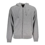 Hooded Cardigan met Rits en Contrastdetails K-Way , Gray , Dames