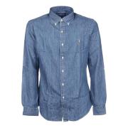 Sportieve Lange Mouw Shirt Ralph Lauren , Blue , Heren