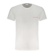 Korte Mouw Logo Print T-shirt Wit Trussardi , White , Heren