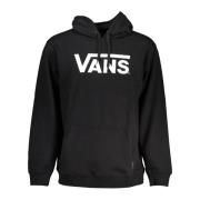 Zwarte hoodie met centrale zak en logoprint Vans , Black , Heren