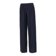 Navy Blauw Wolgolf Textuur Broek Herno , Blue , Dames