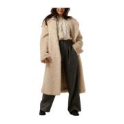 Crème Faux Fur Nicole Coat Stand Studio , Beige , Dames