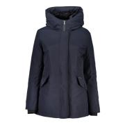 Blauwe Parka Jas met Capuchon Woolrich , Blue , Dames