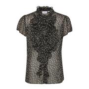 Polka Dot Zwarte Blouse Saint Tropez , Black , Dames