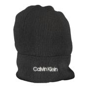 Zwarte Dames Geborduurde Logo Beanie Calvin Klein , Black , Unisex