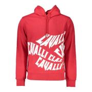 Rode hoodie met print Cavalli Class , Red , Heren