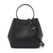 Grained Leather Bucket Bag Tory Burch , Black , Dames