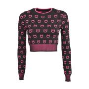 Monogram Crop Sweater Pinko , Multicolor , Dames