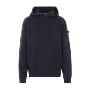 Blauwe katoenen trui met capuchon Stone Island , Blue , Heren