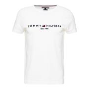 Klassieke Logo Tee Tommy Hilfiger , White , Heren