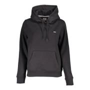 Zwarte hoodie met logo-applicatie Tommy Hilfiger , Black , Dames