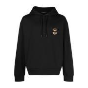 Zwarte Hoodie met Geborduurd Logo Dolce & Gabbana , Black , Heren