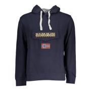 Blauwe hoodie met contrastdetails Napapijri , Blue , Heren