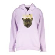 Paarse hoodie met lange mouwen en logoprint Cavalli Class , Purple , D...