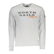 Witte Crewneck Sweatshirt met Lange Mouwen North Sails , White , Heren