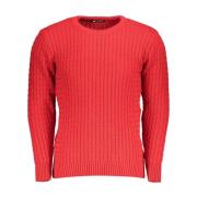 Twisted Crew Neck Sweater met Logo U.s. Polo Assn. , Pink , Heren