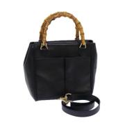 Pre-owned Leather handbags Gucci Vintage , Black , Dames