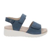 Leren Damesandalen Stijlvol Comfort Cinzia Soft , Blue , Dames