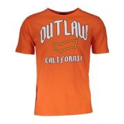 Oranje Heren T-shirt met korte mouwen Logo Print GAS , Orange , Heren