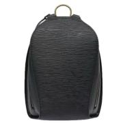 Pre-owned Leather backpacks Louis Vuitton Vintage , Black , Dames