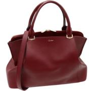 Pre-owned Leather handbags Cartier Vintage , Brown , Dames