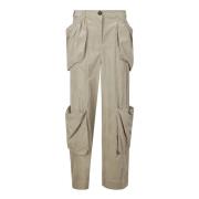 Fluwelen Broek met Grote Zakken LOW Classic , Beige , Dames