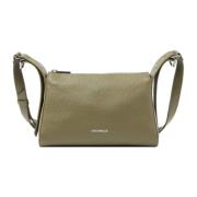 Leren Crossbody Tas met Ritssluiting Coccinelle , Green , Dames