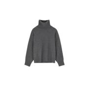 Oversized Merino Wol Gebreide Trui Skall Studio , Gray , Dames